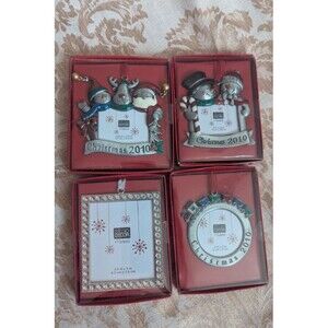 Lot of 4 2010 Christmas Metal Michaels Ornaments New